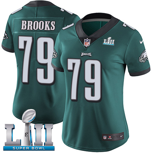 Nike Eagles #79 Brandon Brooks Midnight Green Team Color Super Bowl LII Women's Stitched NFL Vapor Untouchable Limited Jersey